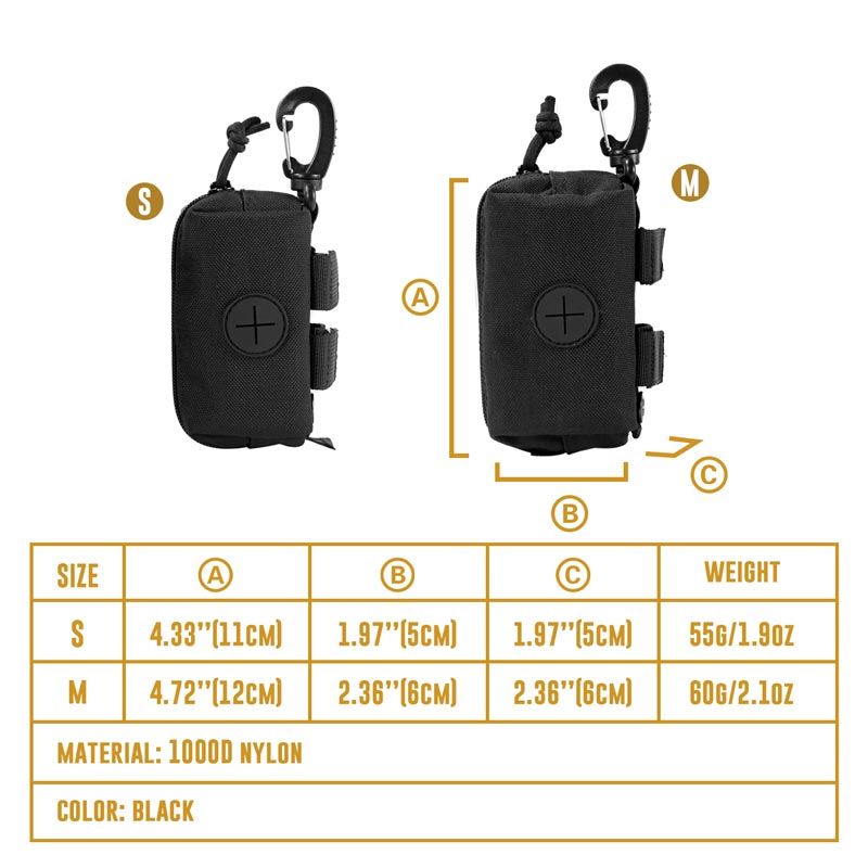 One Tigris Doggy Poop Bag Black S