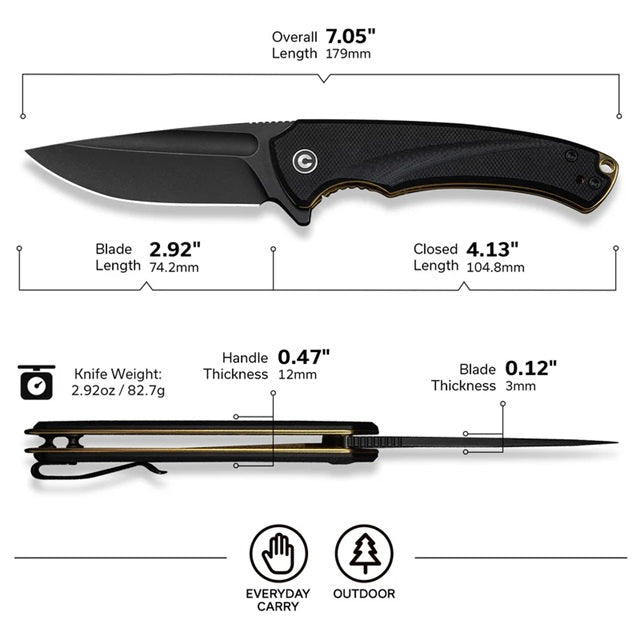 Navaja Civivi Voidflare Black G10
