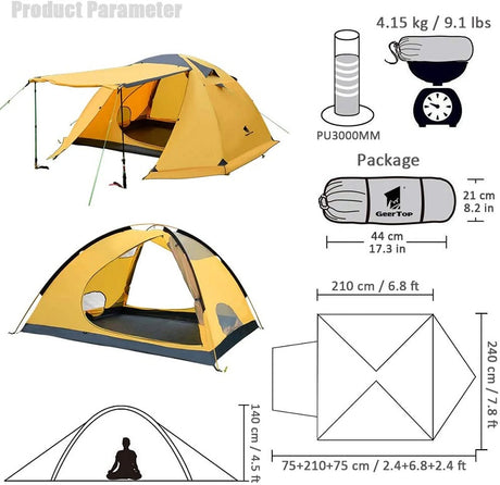Carpa Geertop Toproad IV 4 Personas Amarilla