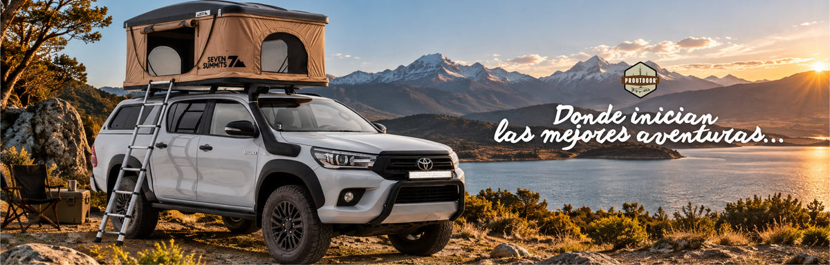 Carpa de techo Seven Summits sobre camioneta: Donde inician las mejores aventuras