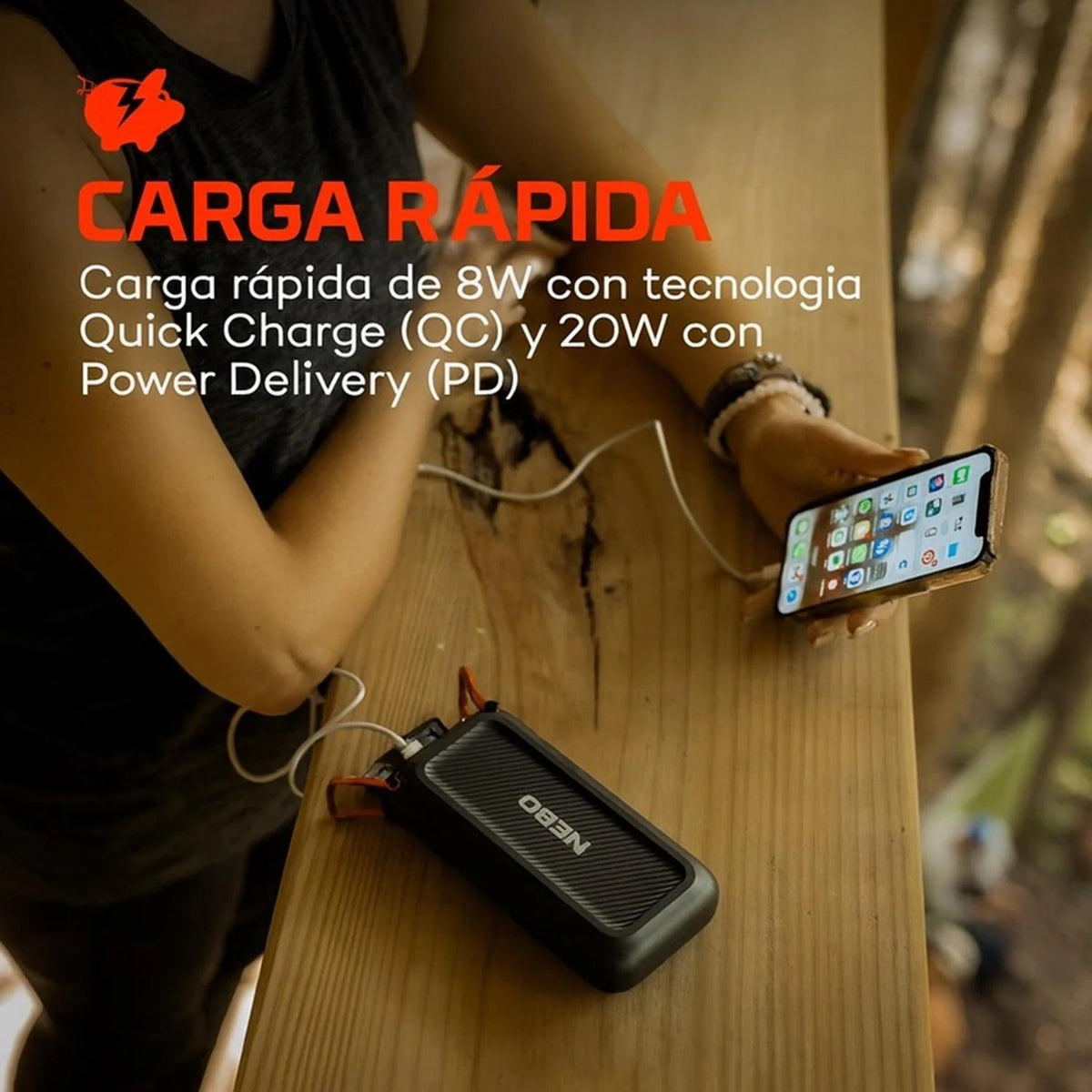 Power Bank Nebo Rambler 20.000mAh con luz led