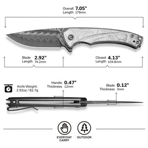 Navaja Civivi Voidflare Damascus